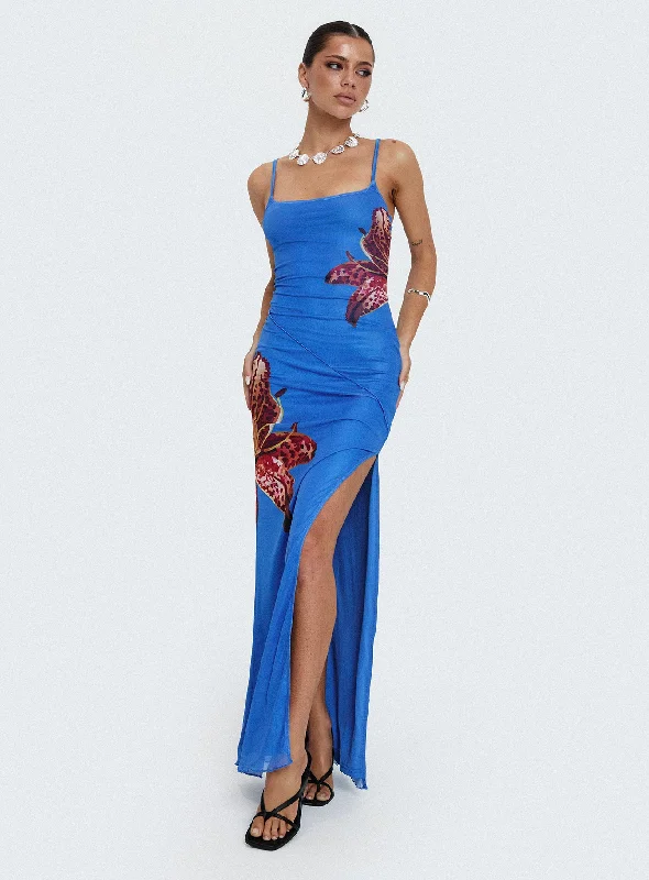High-quality women’s wear for everyday elegance   Bespoke Maxi Dress Blue